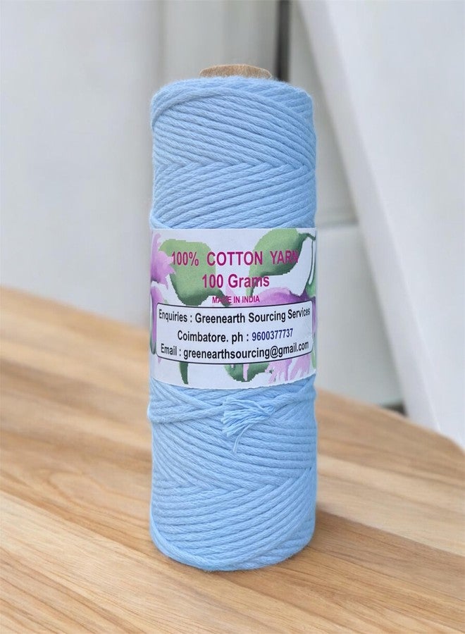 MARI - Cotton Crochet Yarn - Medium Thicker - Baby Blue - (100 Grams / 125 Metres) - Image 2